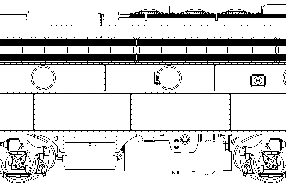 Поезд GMD F7Bu - чертежи, габариты, рисунки