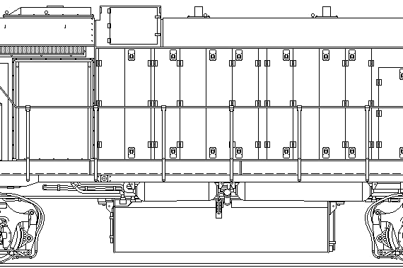 Train GMD GP38-2 - drawings, dimensions, figures