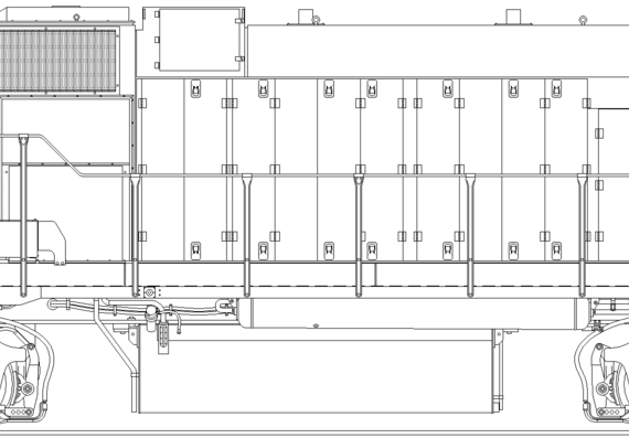 GMD train GP38-2 (W) - drawings, dimensions, figures