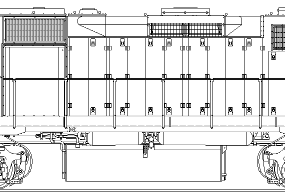 GMD GP40 train - drawings, dimensions, figures