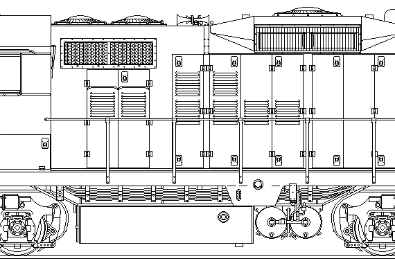 GMD GP9u train - drawings, dimensions, figures