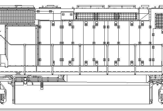 Поезд GMD SD40-2(W) - чертежи, габариты, рисунки