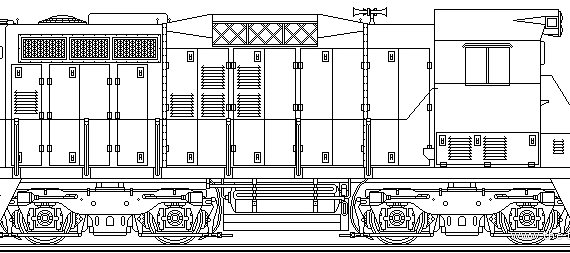 Train GMD SW1200RM - drawings, dimensions, figures