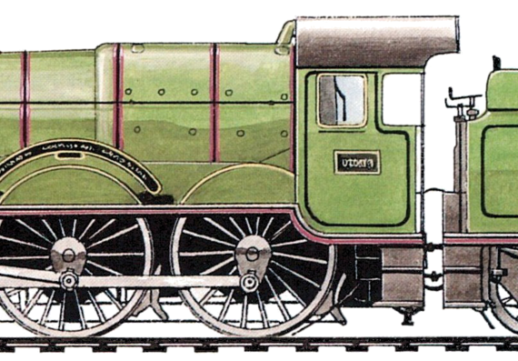 Поезд GWR Castle Class 4-6-0 (1923) - чертежи, габариты, рисунки