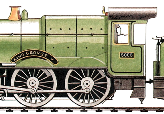 Поезд GWR King Class 4-6-0 (1927) - чертежи, габариты, рисунки