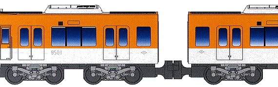 Hanshin 9300 train - drawings, dimensions, figures