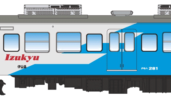 Train Izukyu 200 - drawings, dimensions, figures