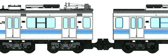 Train JNR B Train Shorty Series E127 - drawings, dimensions, figures