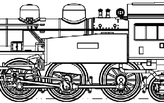 Поезд JNR C11 150W - чертежи, габариты, рисунки