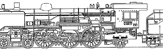 Train JNR C53 - drawings, dimensions, figures