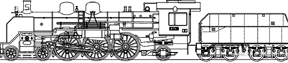 Train JNR C54 - drawings, dimensions, figures