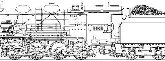 Train JNR Class 39 679 - drawings, dimensions, figures