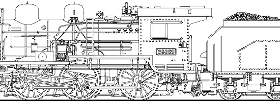 Train JNR Class 68 699 - drawings, dimensions, figures