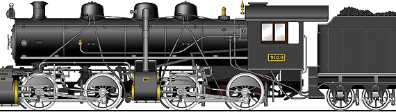 Поезд JNR Class 9020 - чертежи, габариты, рисунки