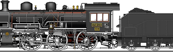 JNR Class C50 train - drawings, dimensions, figures