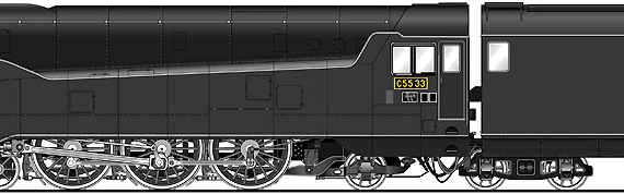 Train JNR Class C55-33 - drawings, dimensions, figures