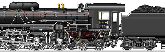 Поезд JNR Class C60 - чертежи, габариты, рисунки