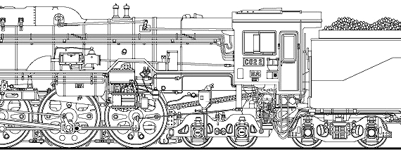 JNR Class C62-2 train - drawings, dimensions, figures