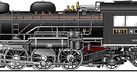 Поезд JNR Class D50 - чертежи, габариты, рисунки