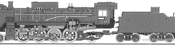Train JNR D51-1002 (1941) - drawings, dimensions, figures