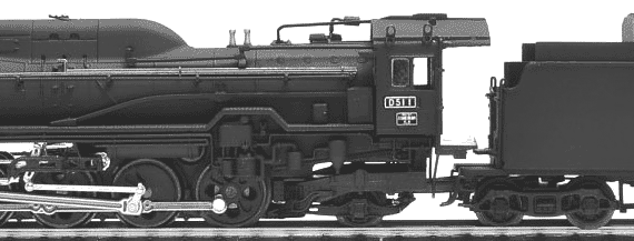 Train JNR D51 1 Type A - drawings, dimensions, figures