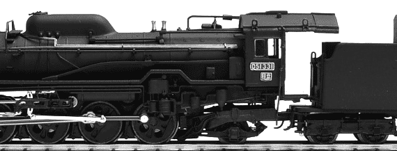 Train JNR D51 331 - drawings, dimensions, figures