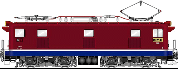 Поезд JNR ED44-1 - чертежи, габариты, рисунки