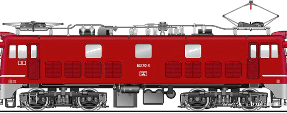 Поезд JNR ED70-4 - чертежи, габариты, рисунки