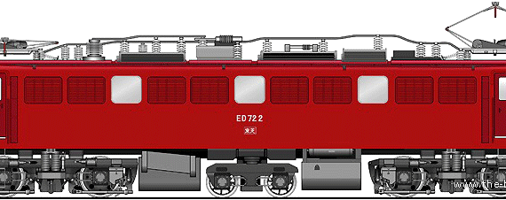 Поезд JNR ED72-2 - чертежи, габариты, рисунки