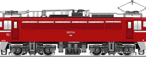 Поезд JNR ED73-11 - чертежи, габариты, рисунки