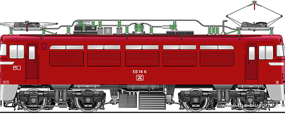 Train JNR ED74-6 - drawings, dimensions, figures