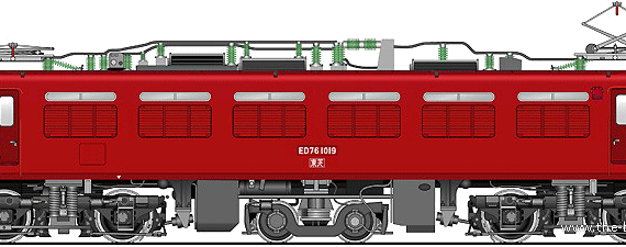 Train JNR ED76-1019 - drawings, dimensions, figures