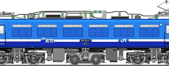 Поезд JNR ED76-37 - чертежи, габариты, рисунки