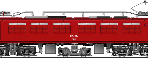 Train JNR ED78-12 - drawings, dimensions, figures