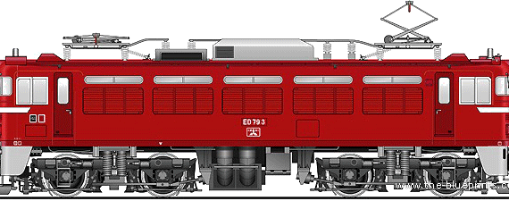 Поезд JNR ED79-3 - чертежи, габариты, рисунки