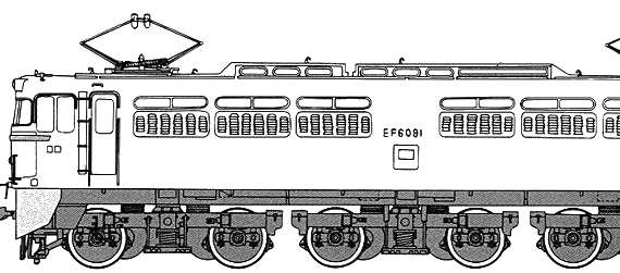 Поезд JNR EF-60 - чертежи, габариты, рисунки