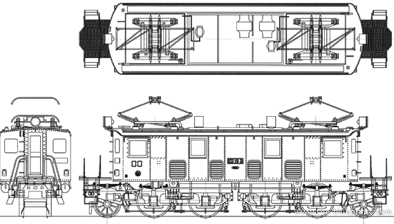 Train JNR EF19-3-4 - drawings, dimensions, figures