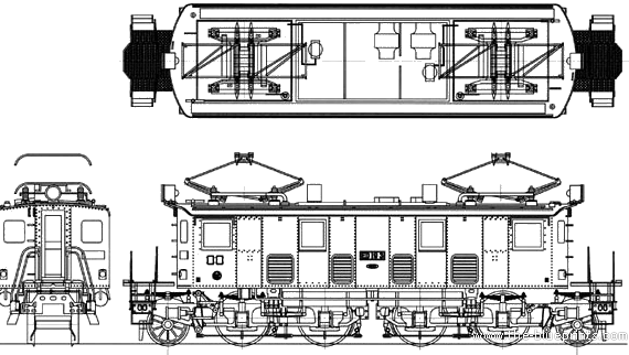 Поезд JNR EF19-3-4 Electric - чертежи, габариты, рисунки