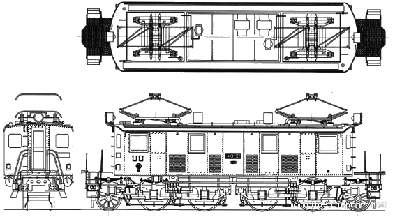 Поезд JNR EF19-6 Electric - чертежи, габариты, рисунки