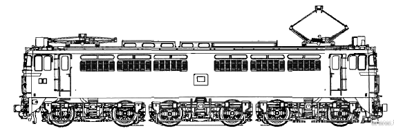 Поезд JNR EF65-500 - чертежи, габариты, рисунки