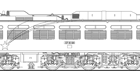 Поезд JNR EF81-94 - чертежи, габариты, рисунки