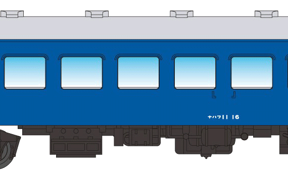 Train JNR Izumo 10 - drawings, dimensions, figures