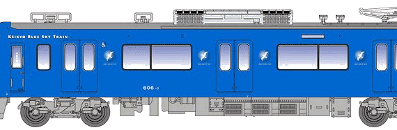 Поезд JNR Keikyu Series 600 - чертежи, габариты, рисунки