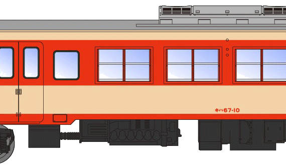 Поезд JNR Kiha-Koshin 66.67 -100 - чертежи, габариты, рисунки