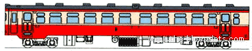 Train JNR Kiha 51 - drawings, dimensions, figures