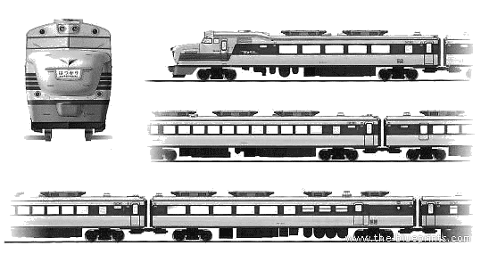 Train JNR Kiha 81 Hatsukari - drawings, dimensions, figures