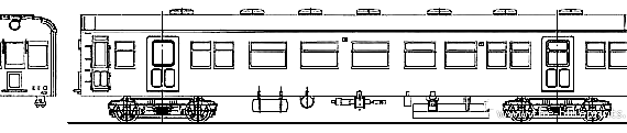 Train JNR Kuha 47-153 Electric Car - drawings, dimensions, figures