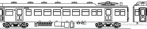 Поезд JNR Kumoha 43-810 Electric Car - чертежи, габариты, рисунки