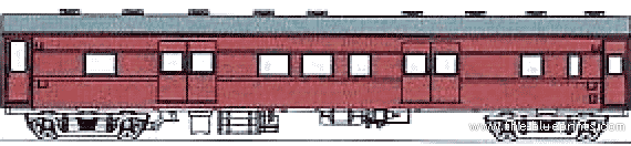 Поезд JNR Mani 60 2051 - чертежи, габариты, рисунки