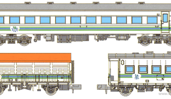 Поезд JNR Norokko Go - чертежи, габариты, рисунки